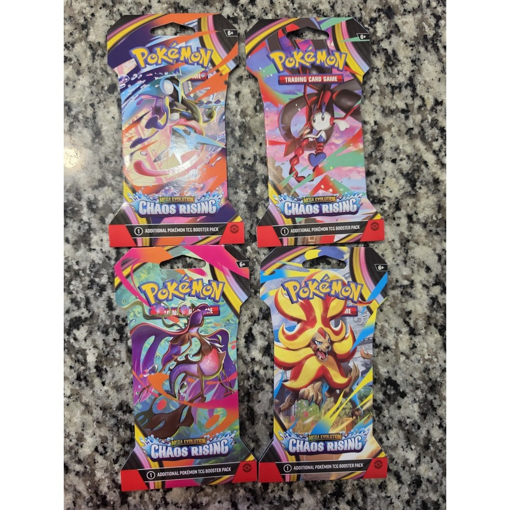 Pokémon TCG Chaos Rising Mega Evolution Booster Pack Factory Sealed  -4 Packs - Picture 8 of 11